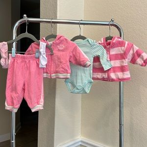 0-3M Pink Jumpsuit and Sport Set